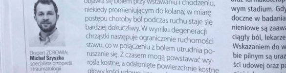 Lek. Michał Szyszka dla miesięcznika Zdrowie - zdjęcie